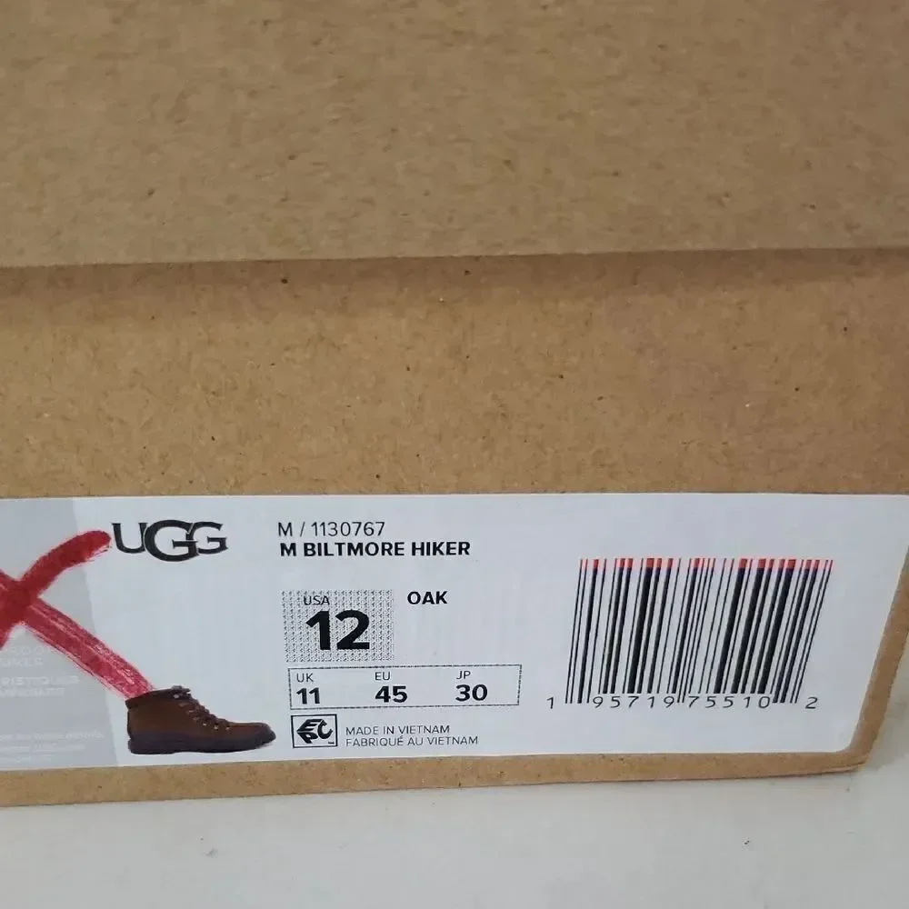 UGG Biltmore Hiker Men's Boot Oak Size 12 Waterproof Leather NIB